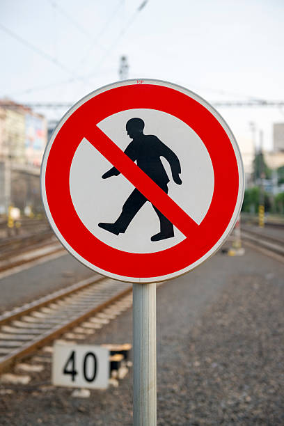 istock No walking sign at train station in Prague 465390831