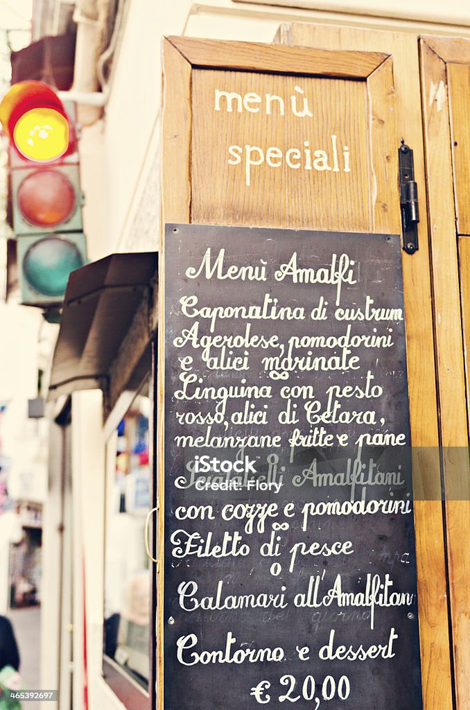 Amalfi menu Traditional italian menu Amalfi Stock Photo