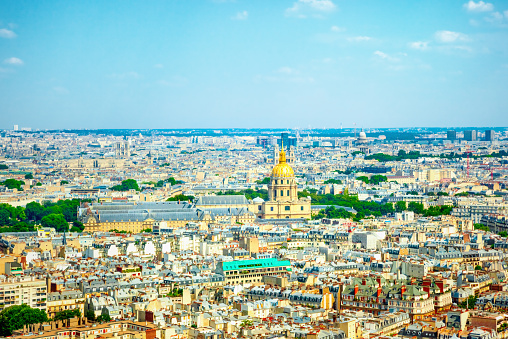 Panorama of Paris from the Eiffel Tower, France