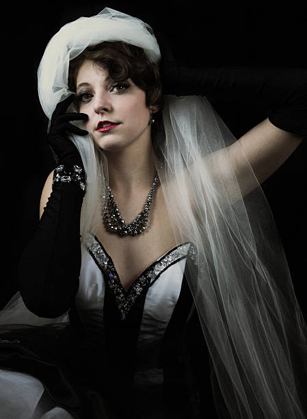istock Young woman wearing black and white 465396870