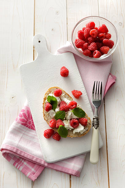 istock Sandwich Stills: Goat Cheese, Raspberries, Mint and Honey 465397485