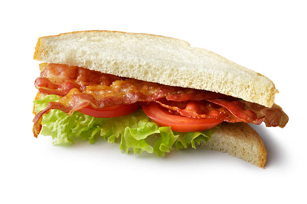 sandwichs: sandwich bacon, laitue et tomate sandwich blt - morning tomato lettuce vegetable photos et images de collection