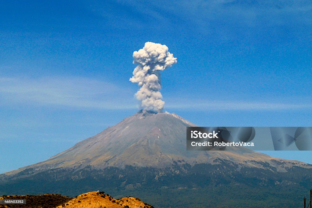 Popocatepetl Volcano Fumarole Geological Erupting Landform, Popocatepetl Volcano, MexicoPopocatépetl Volcano in Puebla, Mexico Popocatepetl Volcano Stock Photo
