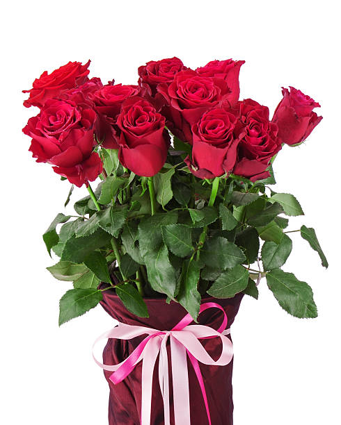 istock Bouquet from red roses isolated on white background. 465403769