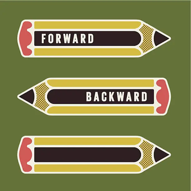 Vector illustration of pencil as arrow or pointer