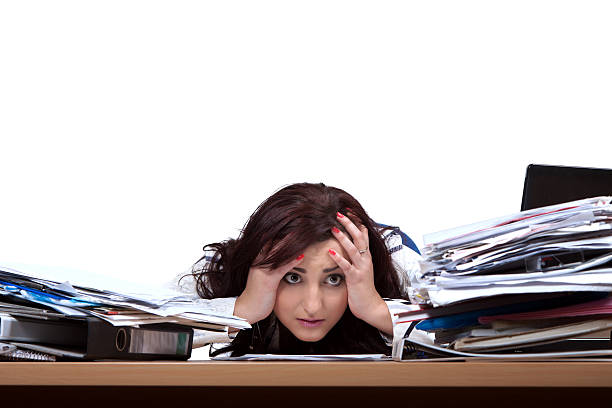 Young female office worker stock photo