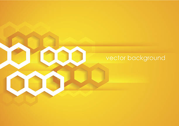 Abstrakte horizontale Gelb und orange Hintergrund mit hexagons. – Vektorgrafik