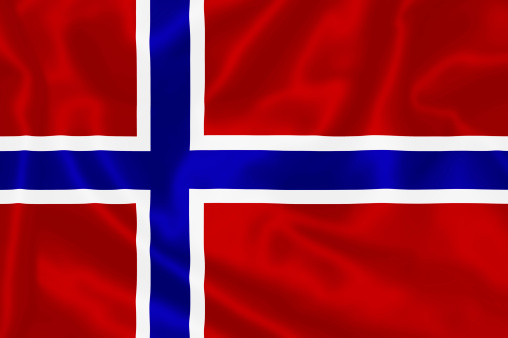 Norway Flag flying in the wind.