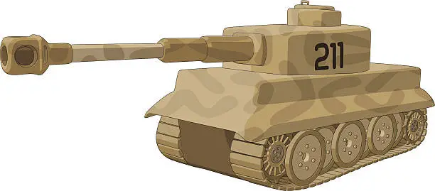 Vector illustration of Tank (WW2)