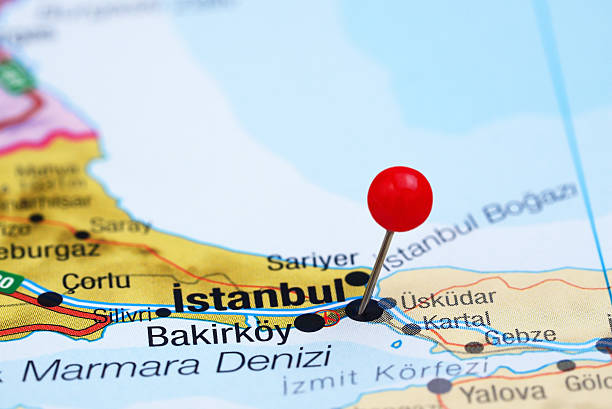 istock Istanbul pinned on a map of europe 465407558
