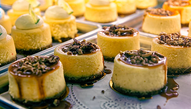 istock Cheesecake with nuts  on the cafe storefront 465411844