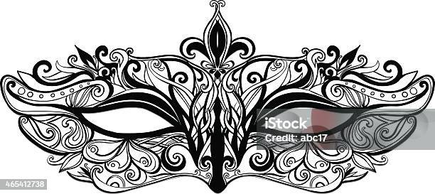 Black Outline Of Carnival Mask Stock Illustration - Download Image Now - Costume, Evening Ball, Elegance