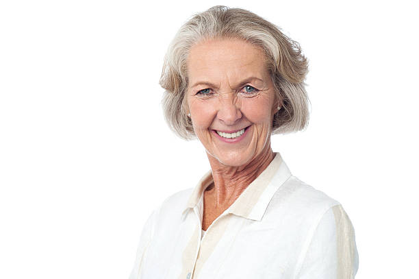 istock Happy senior woman posing 465414136