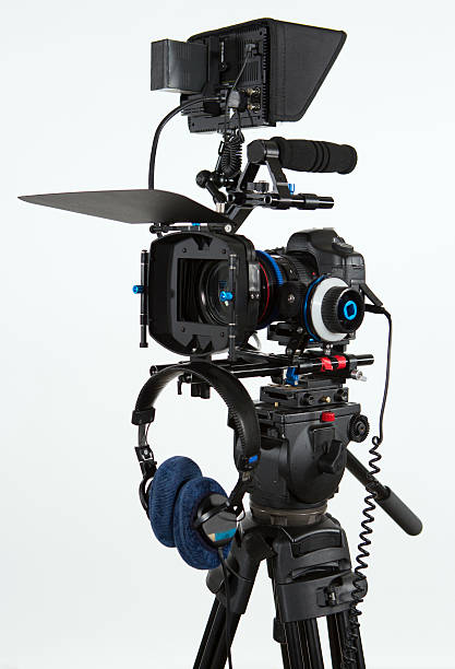 istock DSLR canon video camera, with monitor 465416149