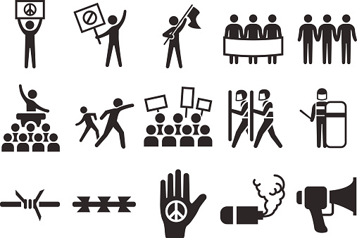 Stock Vector Illustration: Protest icons