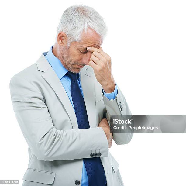 Work Is Stressing Him Out Stock Photo - Download Image Now - 50-54 Years, 50-59 Years, Adult