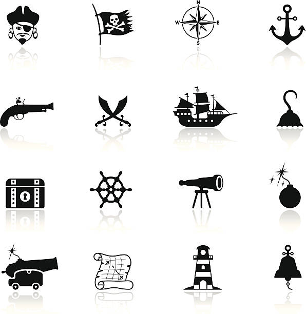 Pirate Icon Set High Resolution JPG,CS5 AI and Illustrator EPS 8 included. Each element is named,grouped and layered separately. Very easy to edit.  pirate flag stock illustrations