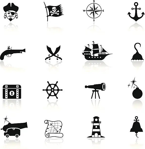Vector illustration of Pirate Icon Set
