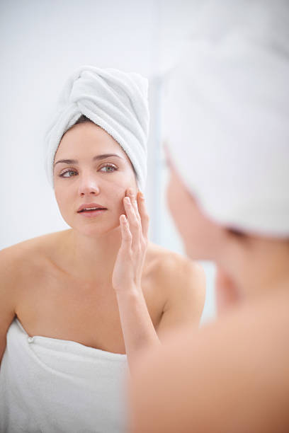 istock Serious about her skincare 465416905
