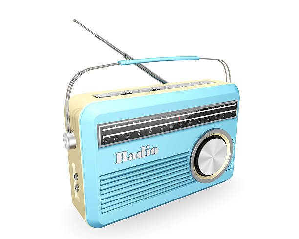 istock blue vintage retro  radio  isolated on white background 465417532