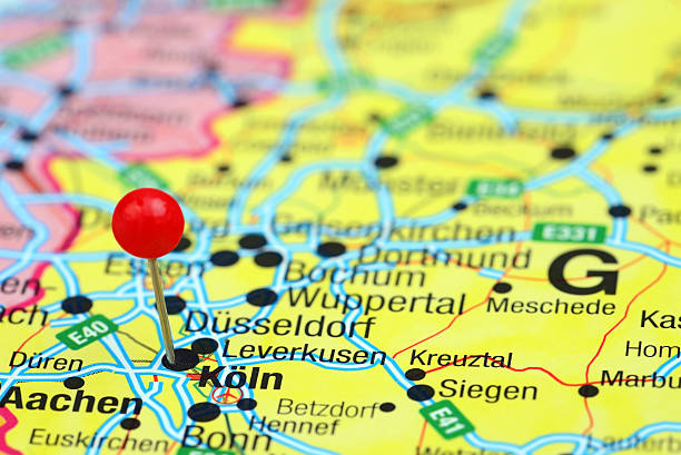 Cologne pinned on a map of europe