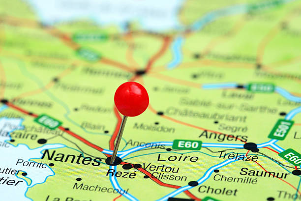 istock Nantes pinned on a map of europe 465417572
