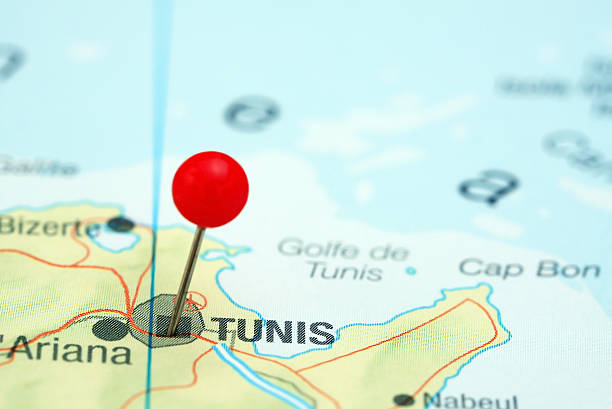 istock Tunis pinned on a map of europe 465417774