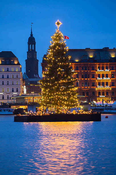 istock Christmastree on the Alsterlake 465418315