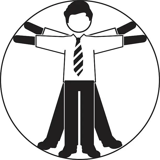 Vector illustration of Vitruvian businessman