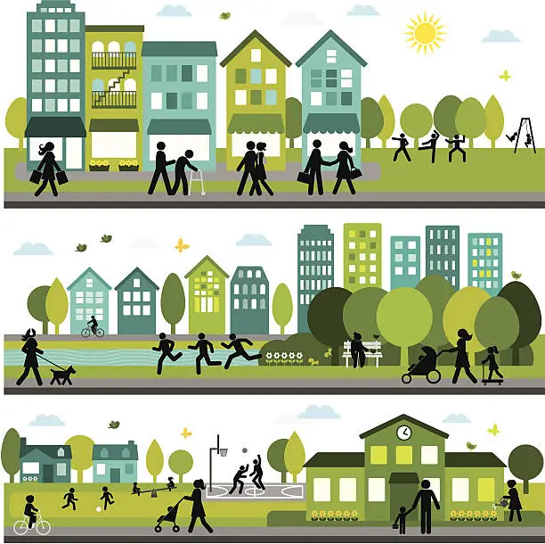 Vector illustration of Lively and Active City