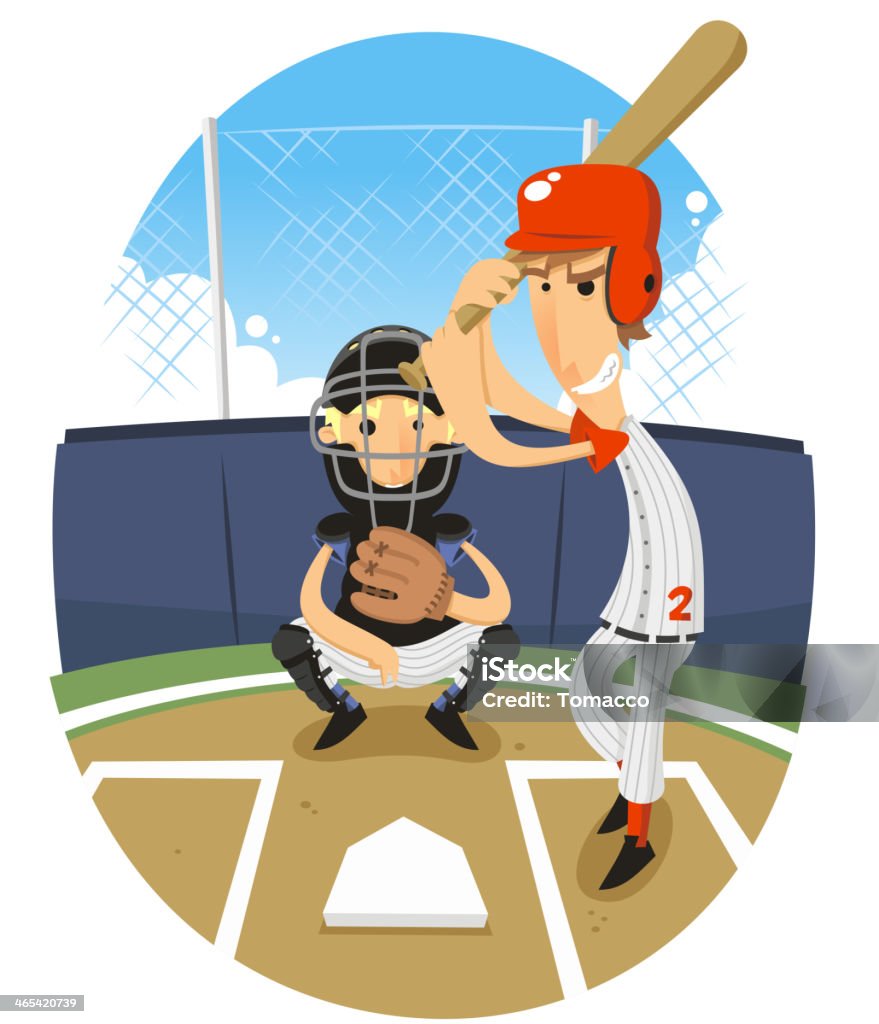 Baseball Batter Batting with Catcher Baseball Batter Batting with Catcher vector illustration. Baseball Catcher stock vector