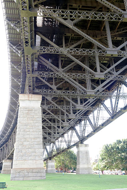 istock Low angle view of Harbour Bridge with pillars, Sydney Australia 465421131