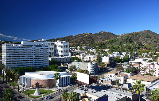 A view of the famous Hollywood Hills in Hollywood, California 
