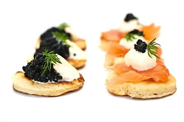 Smoked Salmon and Caviar Blinis