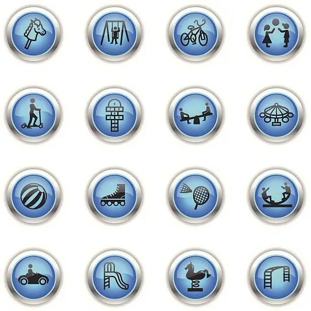 Vector illustration of Blue Icons - Playground