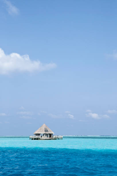 istock View on water villa. Maldives. 465430784