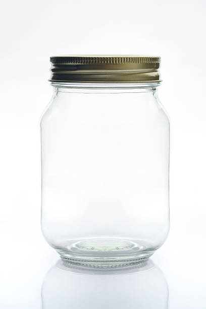 istock Glass Jar with Metal Lid Isolated on White Background 465431196