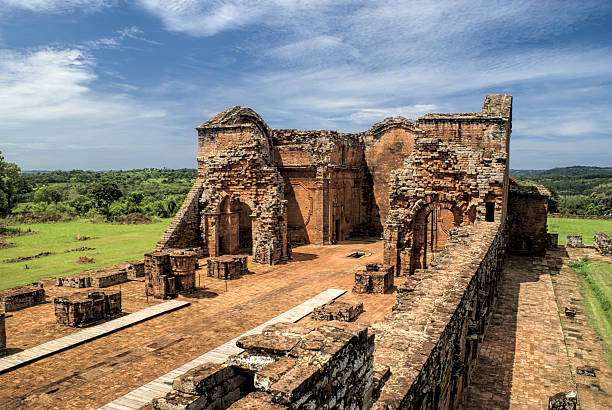 Encarnacion and jesuit ruins in Paraguay Historical site of Encarnacion and jesuit ruins in Paraguay, south America paraguay stock pictures, royalty-free photos & images