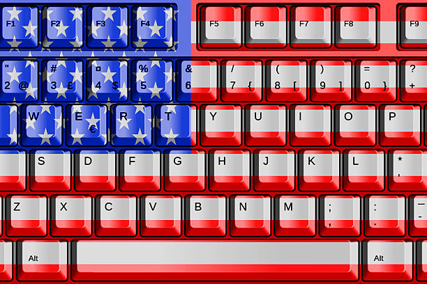 istock Computer Keyboard with United States Flag Concept 465434649