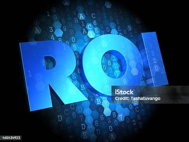 Окупаемость Инвестиций В Темный Цифровой Фоне — стоковые фотографии и другие картинки Бизнес - Бизнес, Бизнес стратегия, Бюджет