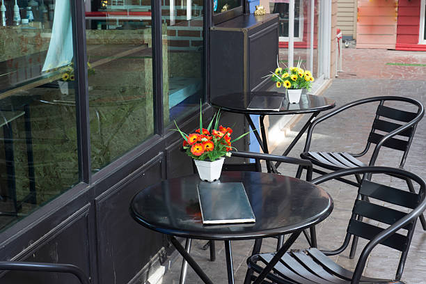 istock outdoor black chair and round table 465436040