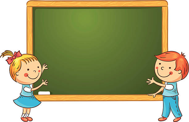 istock Cartoon Schoolkids at the Blackboard 465436546