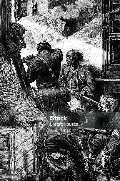 Antique Illustration Of Soldiers Stock Illustration - Download Image Now - 19th Century Style, 2015, Activity