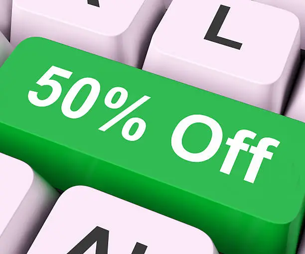 Photo of Fifty Percent Off Key Means Discount Or Sale