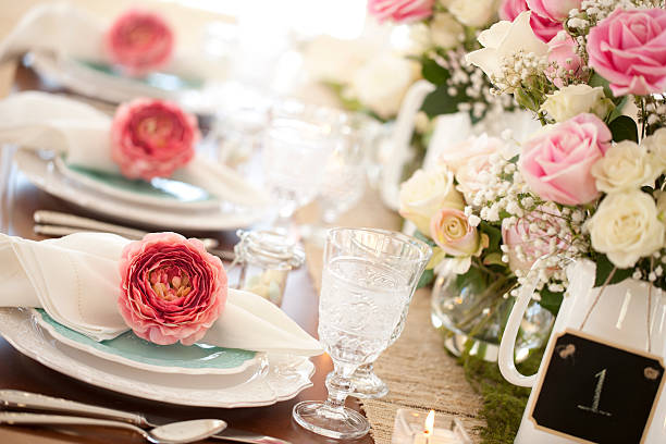 istock Wedding, Mother's day, Easter or special occasion elegant dining table 465444526
