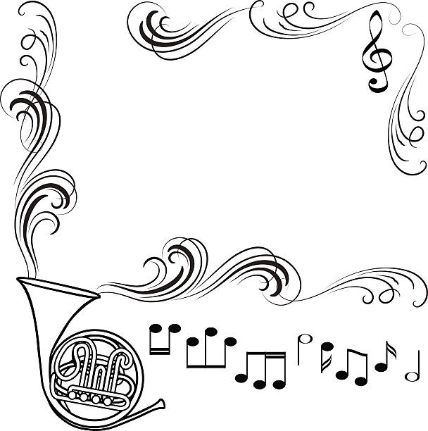 rama probówki - trumpet musical instrument brass band classical music stock illustrations