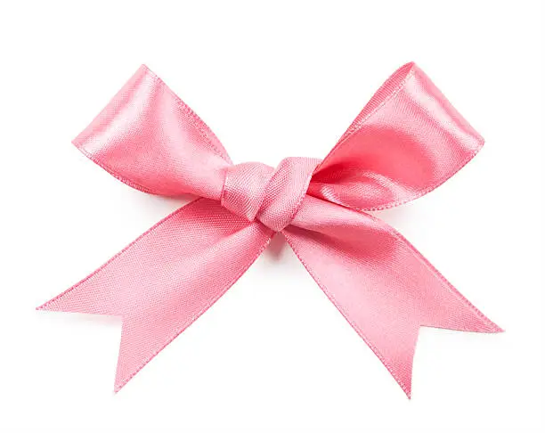 Photo of Pink bow isolated on white background