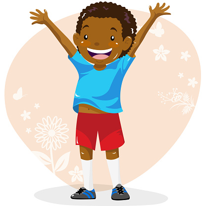 Teenage Boy Cheer Up In Spring Stock Illustration - Download Image Now -  Child, African Ethnicity, Boys - iStock