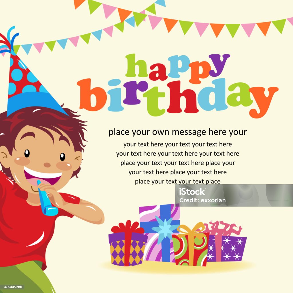 Happy Birthday Invitation Kids party time. EPS10. Birthday stock vector