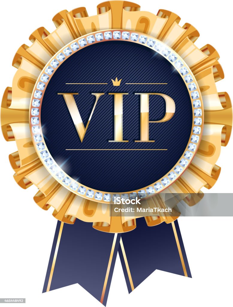 Vip Ribbon Picture Vip Vector Badge With Golden Ribbons Stock Illustration - Download ...
